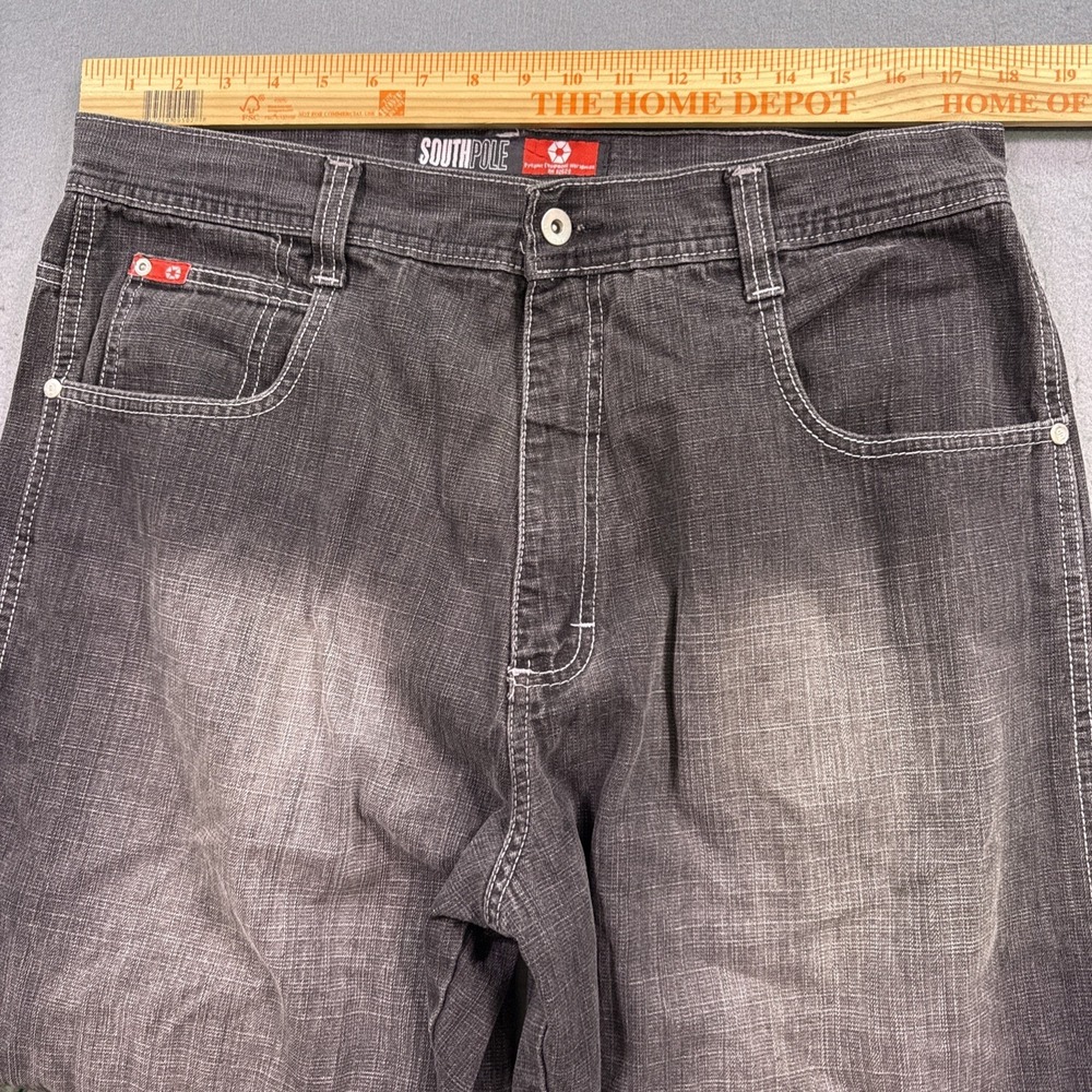 Vintage Southpole Jeans Mens 36x30 Black Baggy Y2K Grunge Red Tab Hip Hop 2000s - Picture 7 of 11